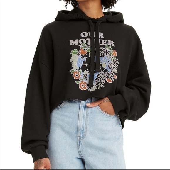 Levi's®Our Mother Graphic Cropped Hoodie Size M - Picture 1 of 14